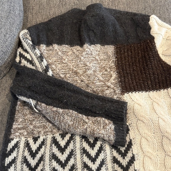 Zara Women's Patchwork Cardigan - Black, Gray, Cream, Brown - Picture 3 of 7